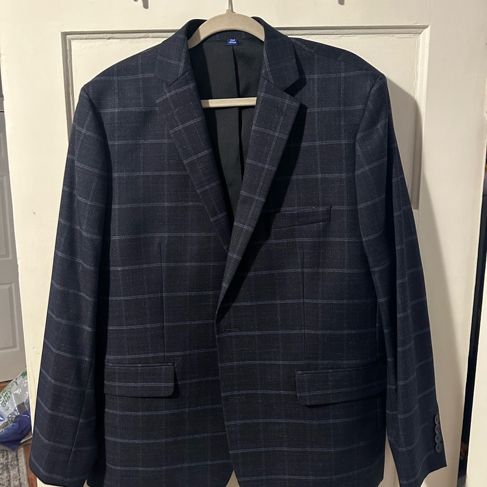 Men's Navy Checkered Blazer